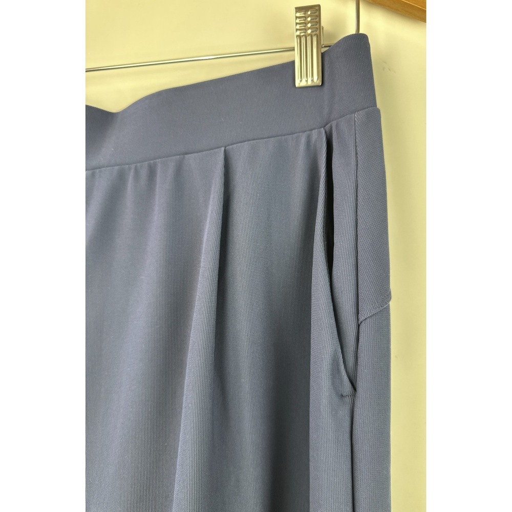 Halara Flex High Waisted Wide Leg Pants Micro Waffle Blue Womens LP Large Petite - Picture 5 of 14